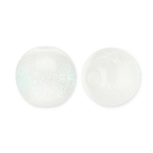 6 mm Perlen aus Acryl mit Glitzer White-turquoise