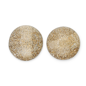 12 mm Perlen aus Acryl mit Glitzer Champagne-silver