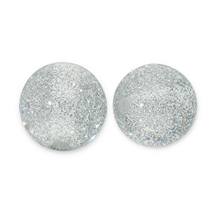 12 mm Perlen aus Acryl mit Glitzer Grey-Silver