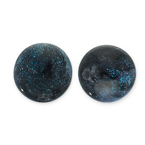 12 mm Perlen aus Acryl mit Glitzer Black-turquoise