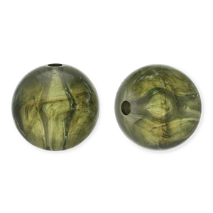 12 mm Perlen aus Acryl Round Olive green