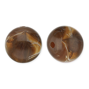12 mm Perlen aus Acryl Round Dark brown-white