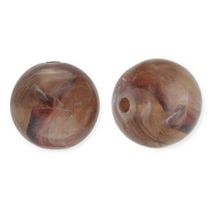 12 mm Perlen aus Acryl Round Brown-white