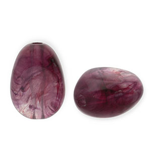 Perlen aus Acryl Egg-Shaped Aubergine 