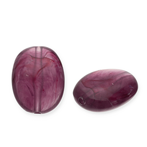 Perlen aus Acryl Oval Aubergine 