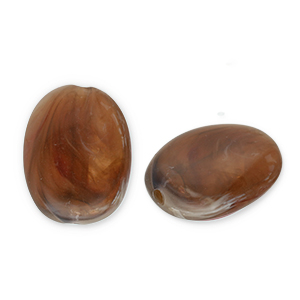 Perlen aus Acryl Oval Brown-white