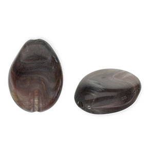 Perlen aus Acryl Drop Dark grey-white