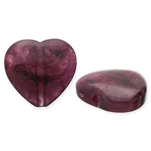 Perlen aus Acryl Heart Aubergine 