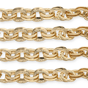 Zubeh&ouml;r aus Aluminium Gliederkette Doppelankerkette Gold