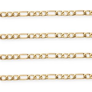 Zubeh&ouml;r aus Aluminium Gliederkette Figarokette Gold