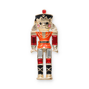 Broschen Nutcracker Gold-black-red