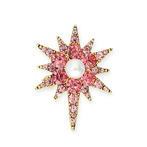 Broschen Star Gold-pink-white