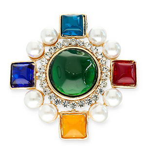 Statement Broschen Rhombus Gold-multicolour