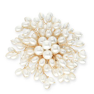 Statement Broschen with Pearls Gold-white