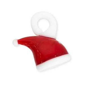 Glas-Anh&auml;nger Santa Hat Red-white