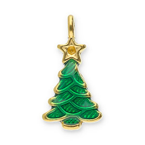 Anh&auml;nger aus Stainless Steel - Rostfreiem Stahl Christmas Tree Gold-green
