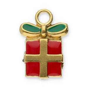 Anh&auml;nger aus Stainless Steel - Rostfreiem Stahl Christmas Gift Gold-red-green