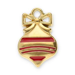 Anh&auml;nger aus Stainless Steel - Rostfreiem Stahl Christmas Bauble Gold-red