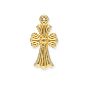 Anh&auml;nger aus Stainless Steel - Rostfreiem Stahl Cross Gold