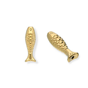 Perlen aus Stainless Steel - Rostfreiem Stahl Fish Gold