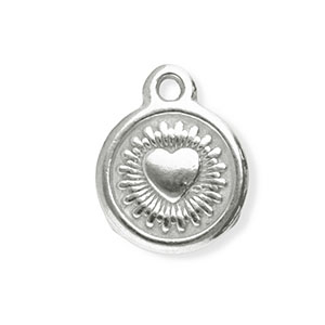 Anh&auml;nger aus Stainless Steel - Rostfreiem Stahl Round with Heart Silver