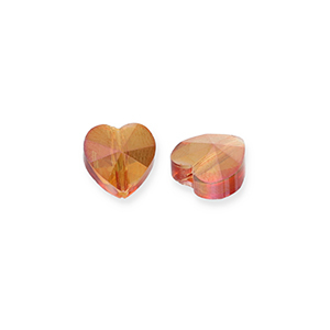 Facetten Perlen Fashion Heart Flame orange-AB coating