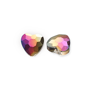 Facetten Perlen Fashion Heart Silver-AB coating