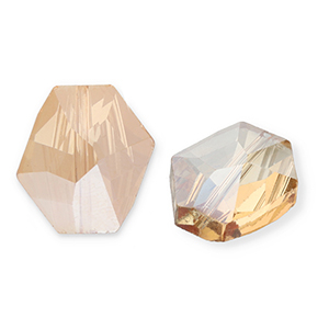 Facetten Perlen Fashion Hexagon Peachy beige-pearl shine coating