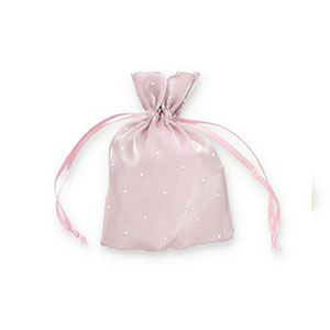 Satin Schmuck Beutel with Strass Mauve purple-silver