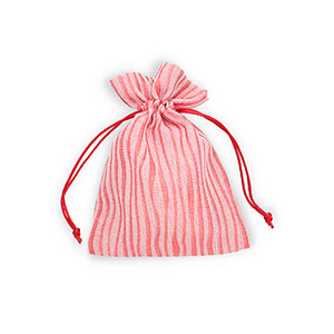 Schmuck Beutel with Lines Red-white