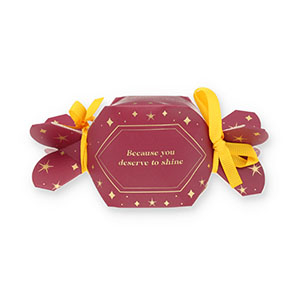 BY31&reg; (Geschenk-)Box f&uuml;r Schmuck Candy "Because you deserve to shine" Berry wine red-gold-yellow