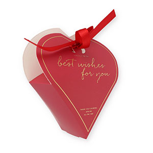 (Geschenk-)Box f&uuml;r Schmuck Heart "Best wishes for you" Red-gold