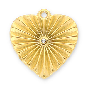 Anh&auml;nger aus Stainless Steel - Rostfreiem Stahl Heart with Strass Gold-transparent