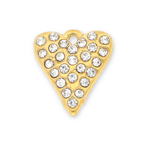 Anh&auml;nger aus Stainless Steel - Rostfreiem Stahl Heart with Strass Gold-transparent