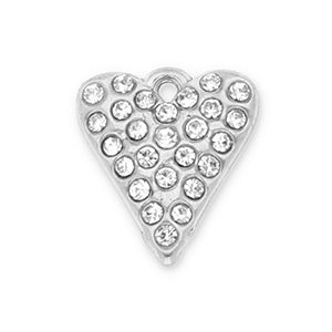 Anh&auml;nger aus Stainless Steel - Rostfreiem Stahl Heart with Strass Silver-transparent