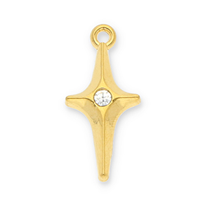 Anh&auml;nger aus Stainless Steel - Rostfreiem Stahl Star with Strass Gold-transparent