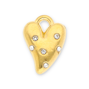 Anh&auml;nger aus Stainless Steel - Rostfreiem Stahl Heart with Strass Gold-transparent