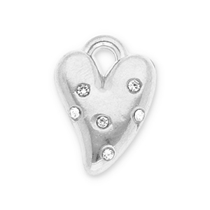 Anh&auml;nger aus Stainless Steel - Rostfreiem Stahl Heart with Strass Silver-transparent