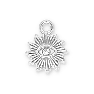 Anh&auml;nger aus Stainless Steel - Rostfreiem Stahl Sun Eye of Providence with Strass Silver-transparent