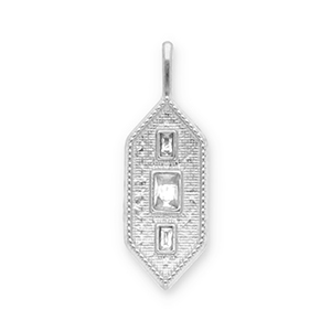 Anh&auml;nger aus Stainless Steel - Rostfreiem Stahl Hexagon Silver-transparent