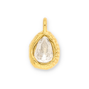 Anh&auml;nger aus Stainless Steel - Rostfreiem Stahl Drop with Facet Gold-transparent