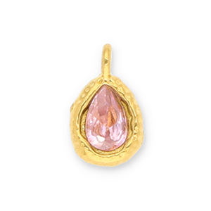 Anh&auml;nger aus Stainless Steel - Rostfreiem Stahl Drop with Facet Gold-light pink