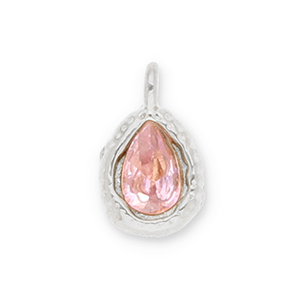 Anh&auml;nger aus Stainless Steel - Rostfreiem Stahl Drop with Facet Silver-light pink