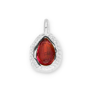 Anh&auml;nger aus Stainless Steel - Rostfreiem Stahl Drop with Facet Silver-red