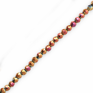 Facetten Top Glas Perlen Round 3mm Bronze-AB coating