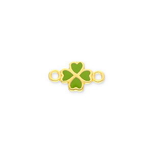 Anh&auml;nger Metall DQ Connector Clover Gold-green (Nickelfrei)