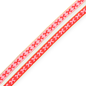 BY31&reg; Schmucktextband Bows Light pink-red-gold