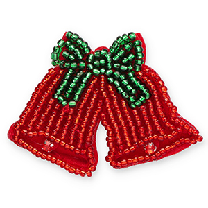 Broschen Christmas bells Red-green