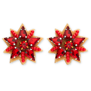 Musthave Ohrringe / Ohrstecker Star Red-silver-brown