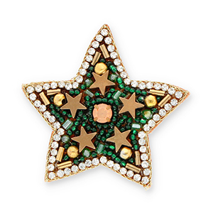 Broschen Star Green-crystal-brown